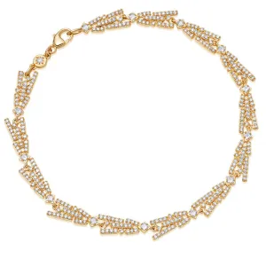 Astley Clarke Comet Flare 14ct Yellow Gold 1.21ct Diamond Tennis Bracelet