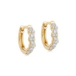 Astley Clarke Huggie Interstellar 14ct Yellow Gold 0.19ct Diamond Hoop Earrings