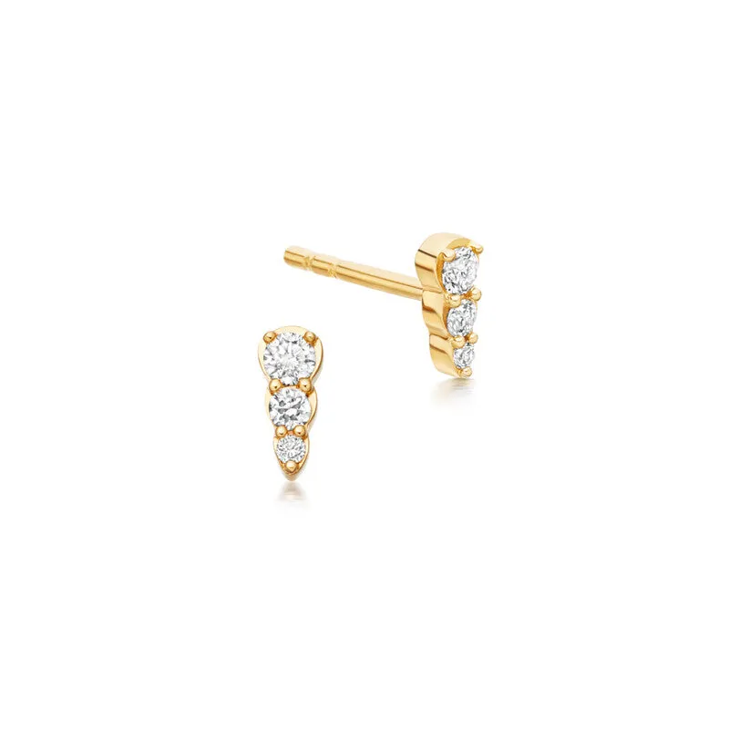 Astley Clarke Interstellar 14ct Yellow Gold 0.12ct Diamond Stud Earrings