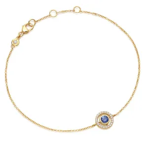 Astley Clarke Mini Icon Aura 14ct Yellow Gold Diamond Sapphire Bracelet