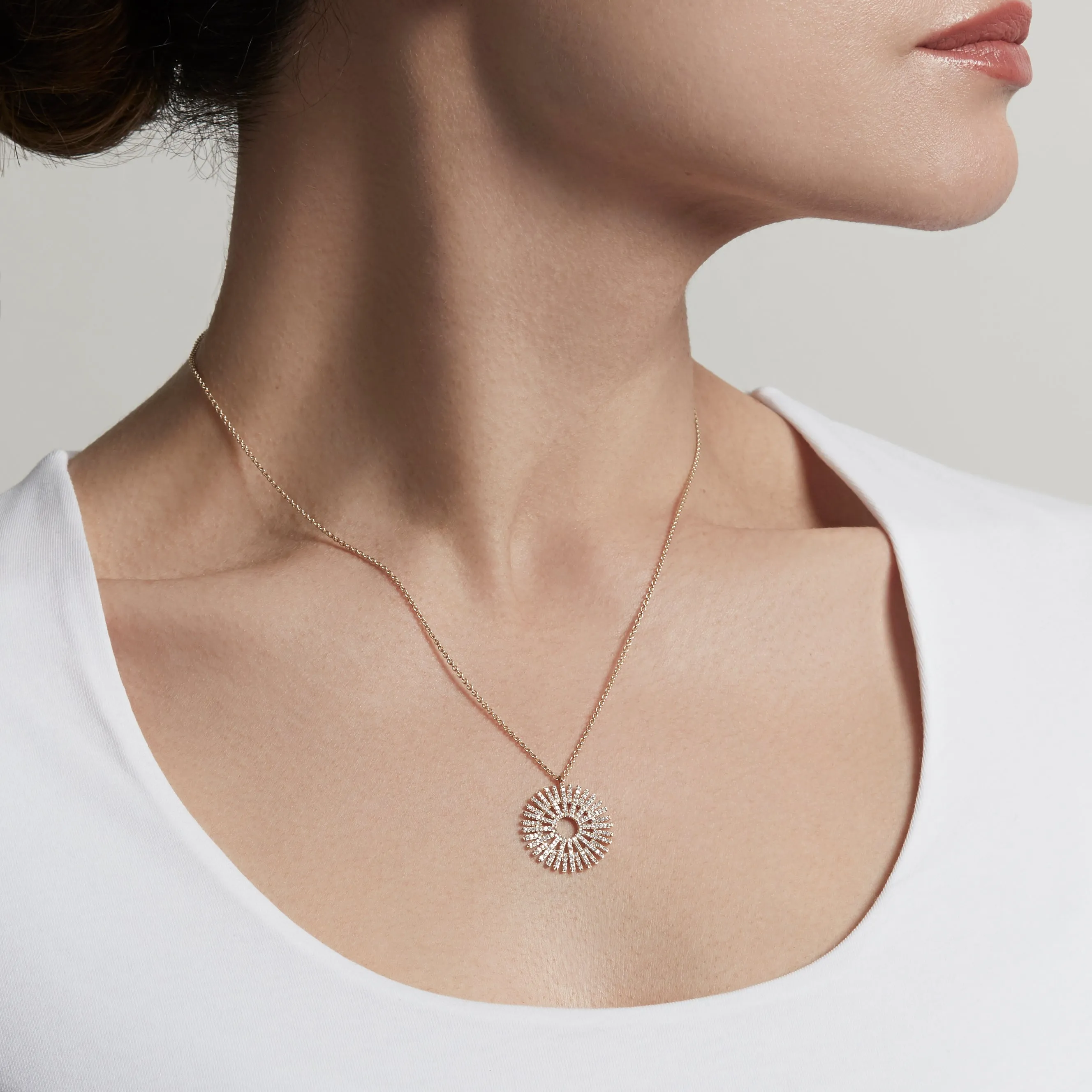 Astley Clarke Rising Sun 14ct Yellow Gold 0.59ct Diamond Large Pendant