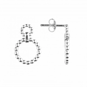 Beaded Double Circle 17mm Drop Earrings 6717HP