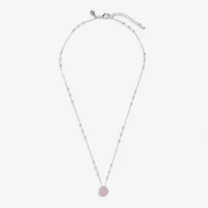 Beau Lilac Enamel Silver Plated Zirconia 46cm   5cm Necklace 7129