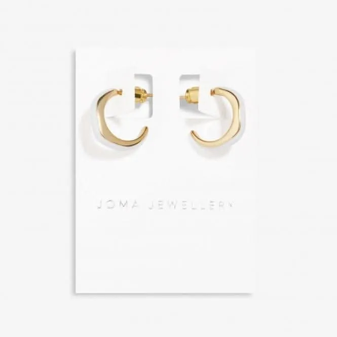 Beau White Enamel Gold Plated Hoop Earrings 7118