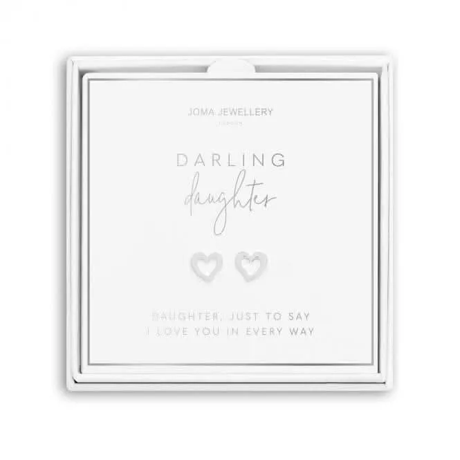Beautifully Boxed A Little Darling Daughter Silver Box Earrings 5303
