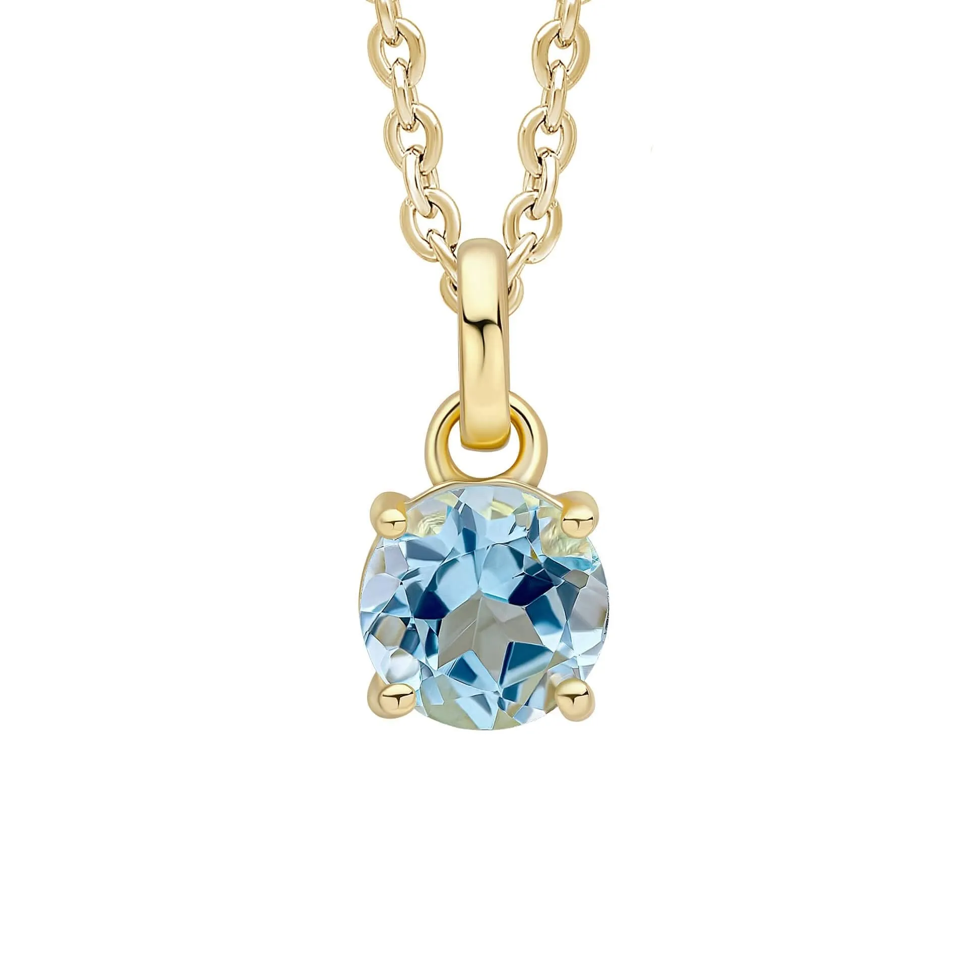 Beginnings Sterling Silver Blue Topaz Blue Pendant P5458T