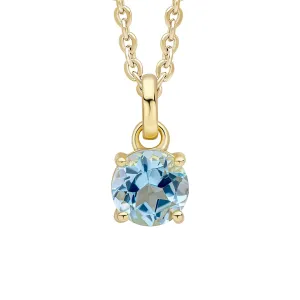 Beginnings Sterling Silver Blue Topaz Blue Pendant P5458T