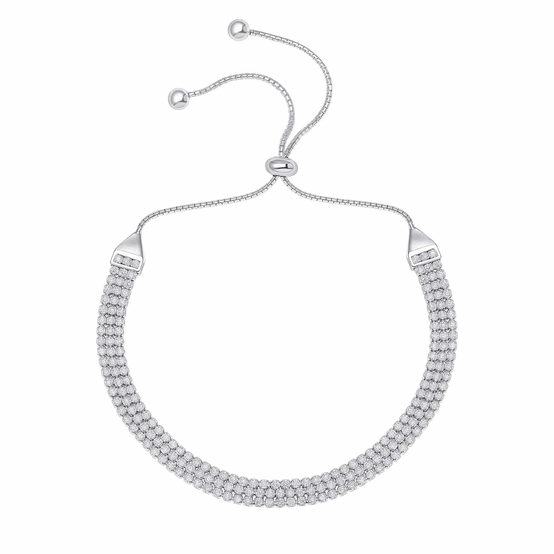 Beginnings Sterling Silver Cubic Zirconia White Bracelet B5532C