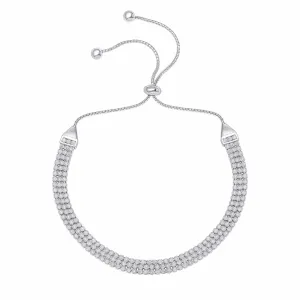Beginnings Sterling Silver Cubic Zirconia White Bracelet B5532C