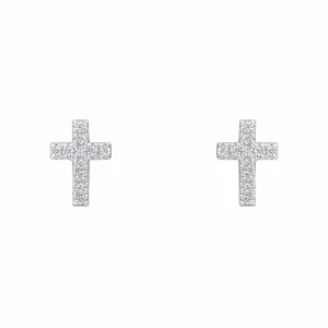 Beginnings Sterling Silver Cubic Zirconia White Earrings E6470C