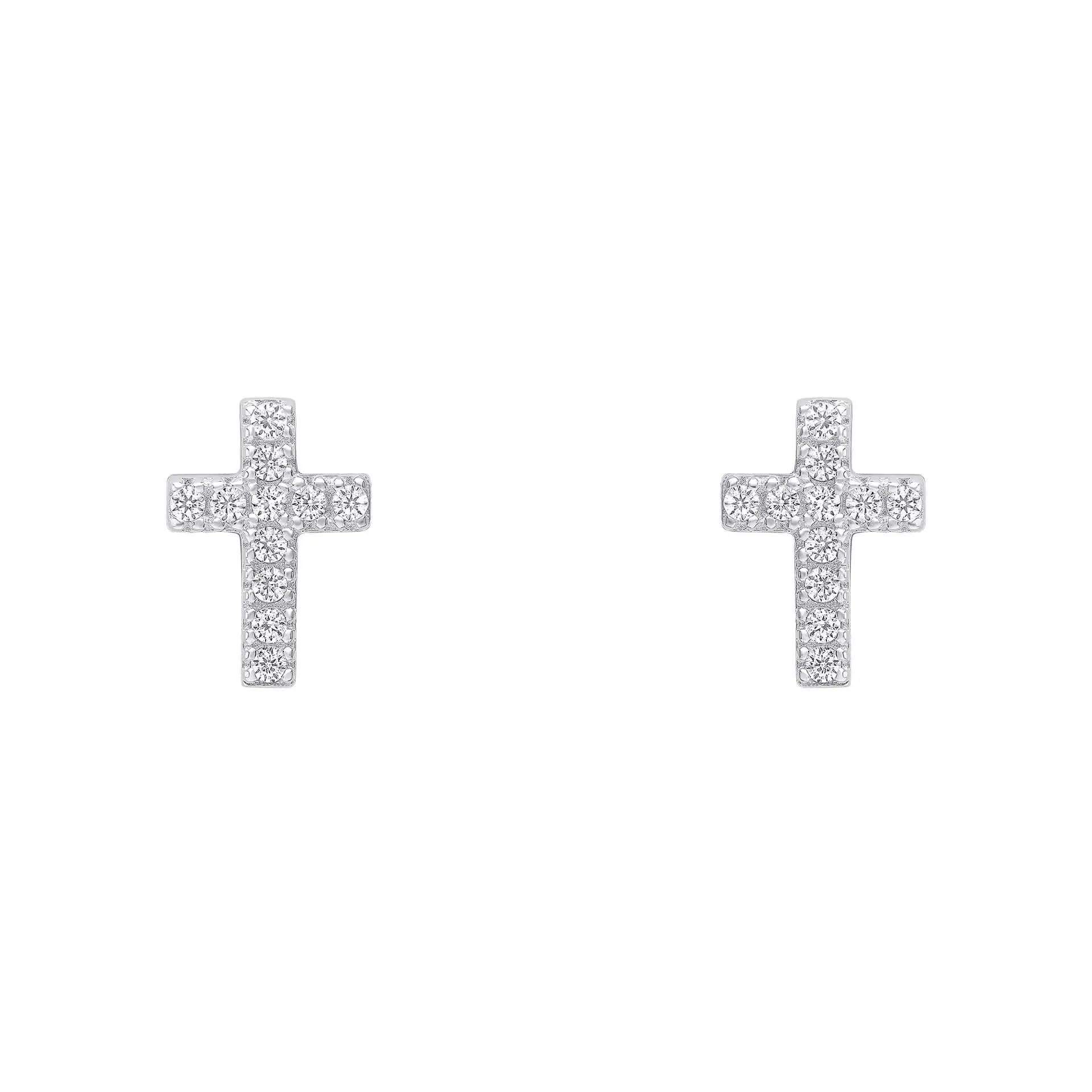 Beginnings Sterling Silver Cubic Zirconia White Earrings E6470C
