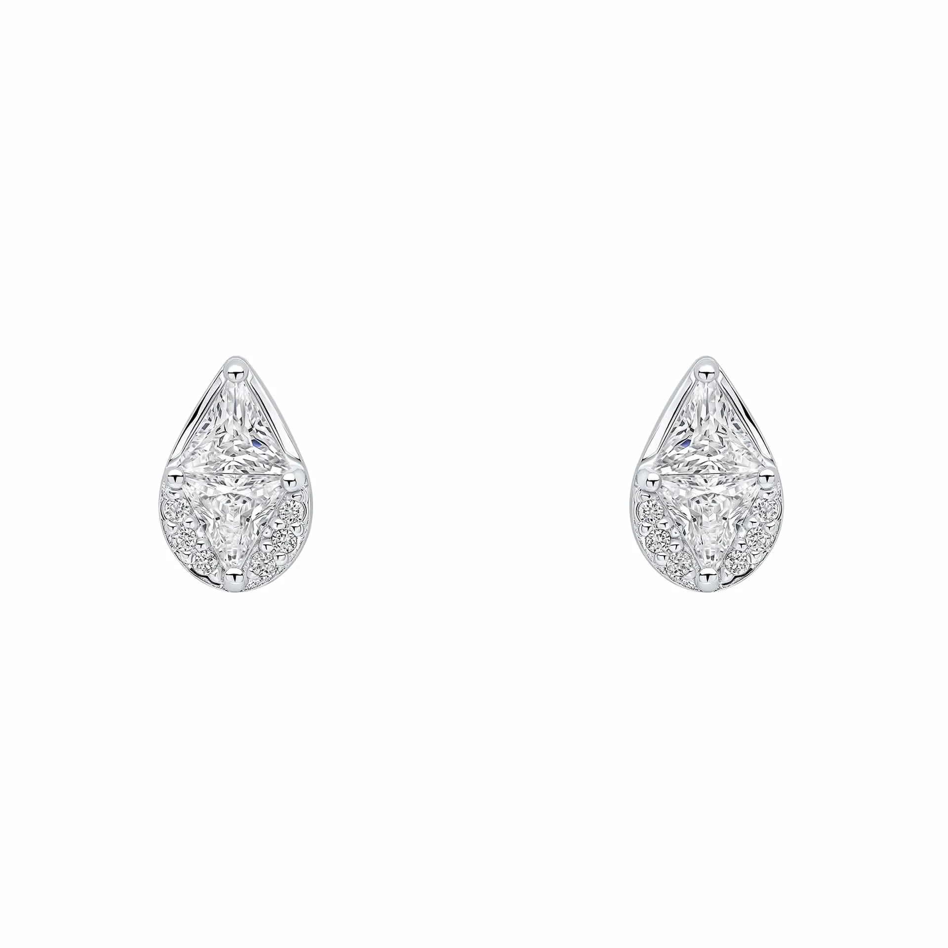 Beginnings Sterling Silver Cubic Zirconia White Earrings E6494C