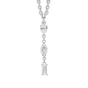 Beginnings Sterling Silver Cubic Zirconia White Pendant P5451C