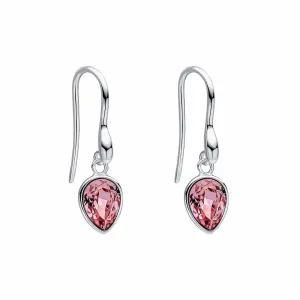 Beginnings Sterling Silver Light Rose Crystal Rose Earrings E6490P