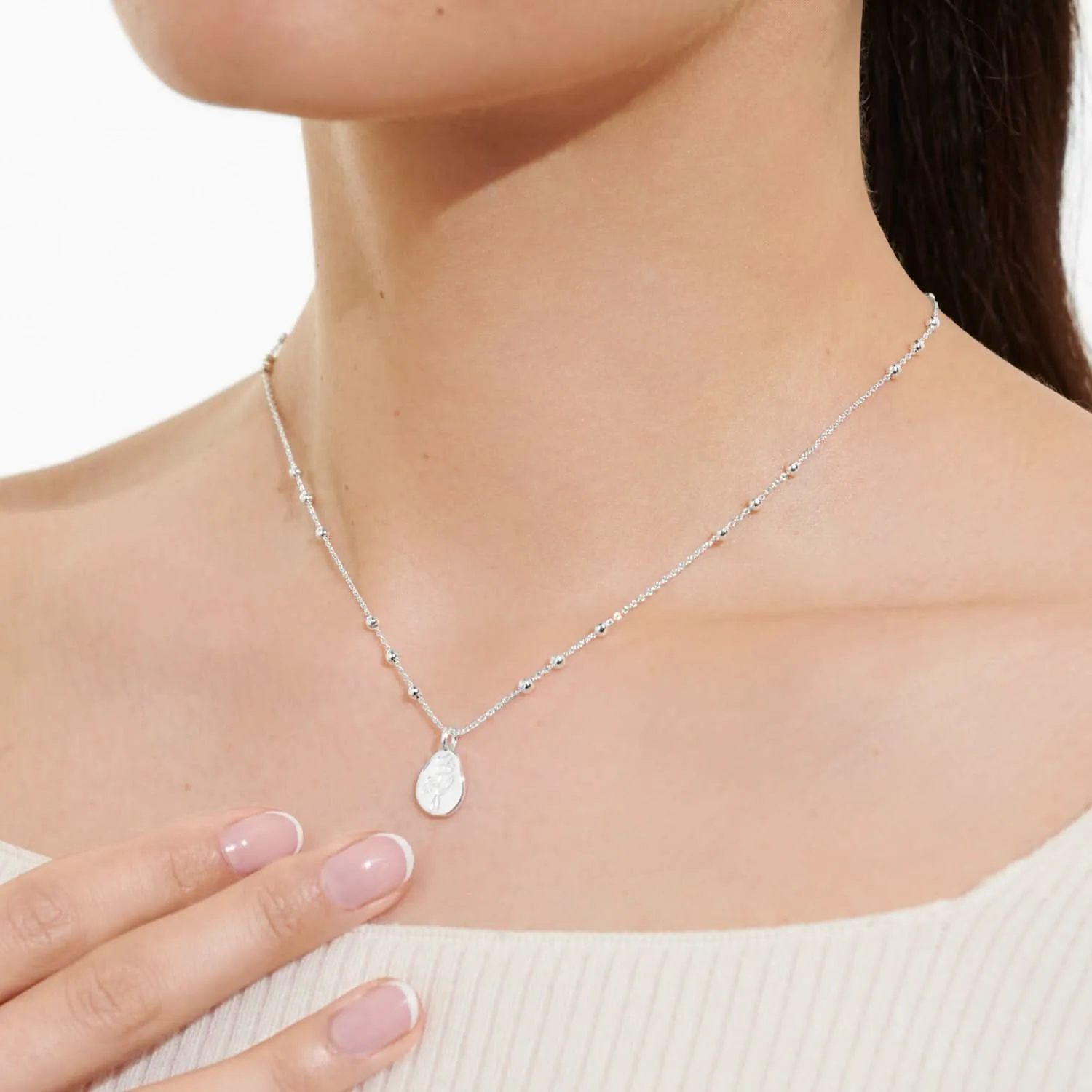 Birth Flower A Little January Snowdrop Silver Plated Necklace 7459
