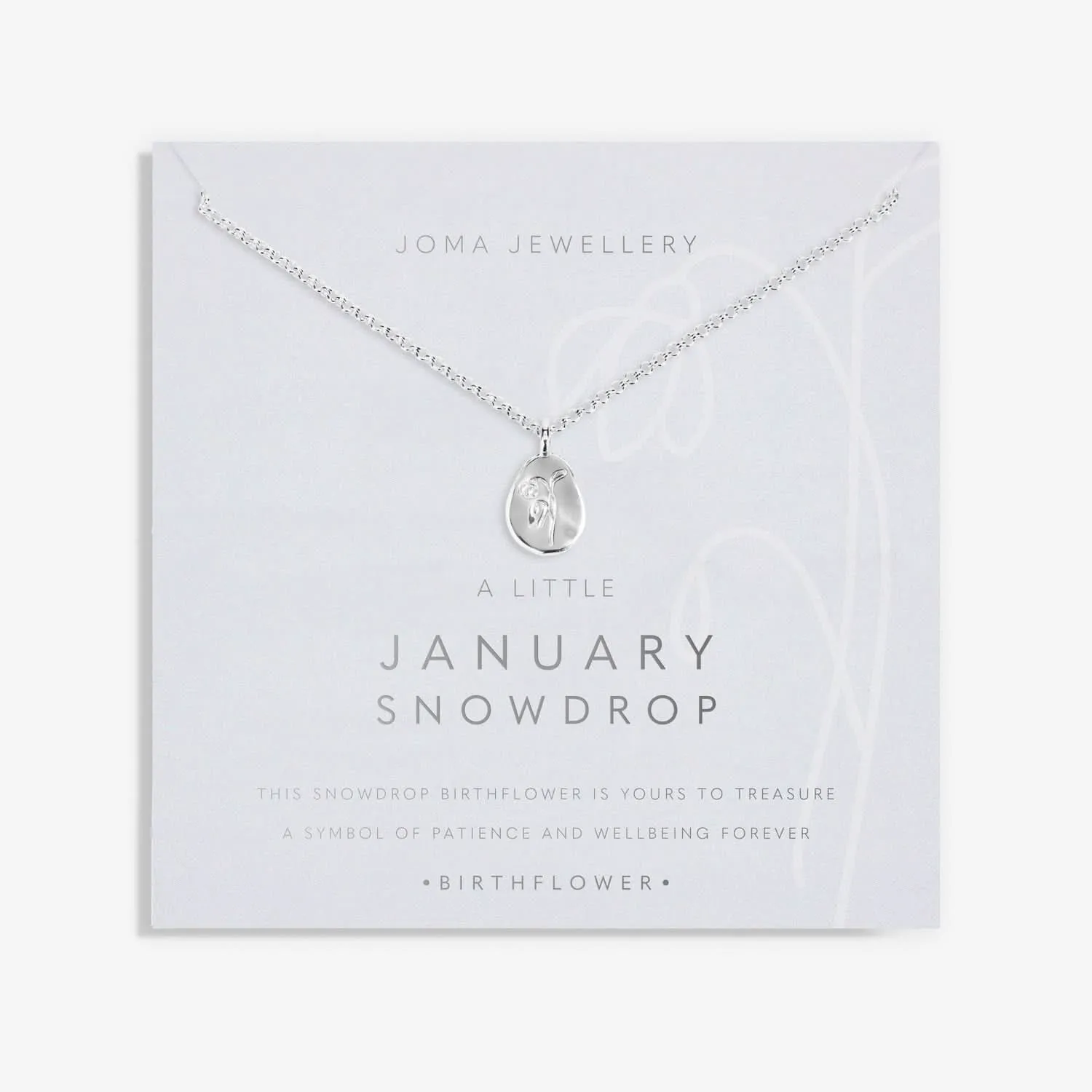 Birth Flower A Little January Snowdrop Silver Plated Necklace 7459
