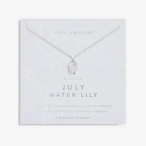 Birth Flower A Little July Water Lily Silver Plated Necklace 7465