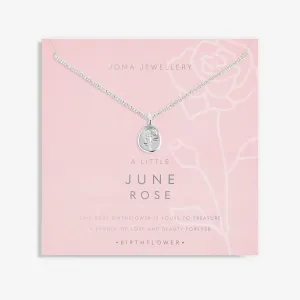 Birth Flower A Little June Rose Silver Plated Necklace 7464