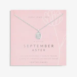 Birth Flower A Little September Aster Silver Plated Necklace 7467
