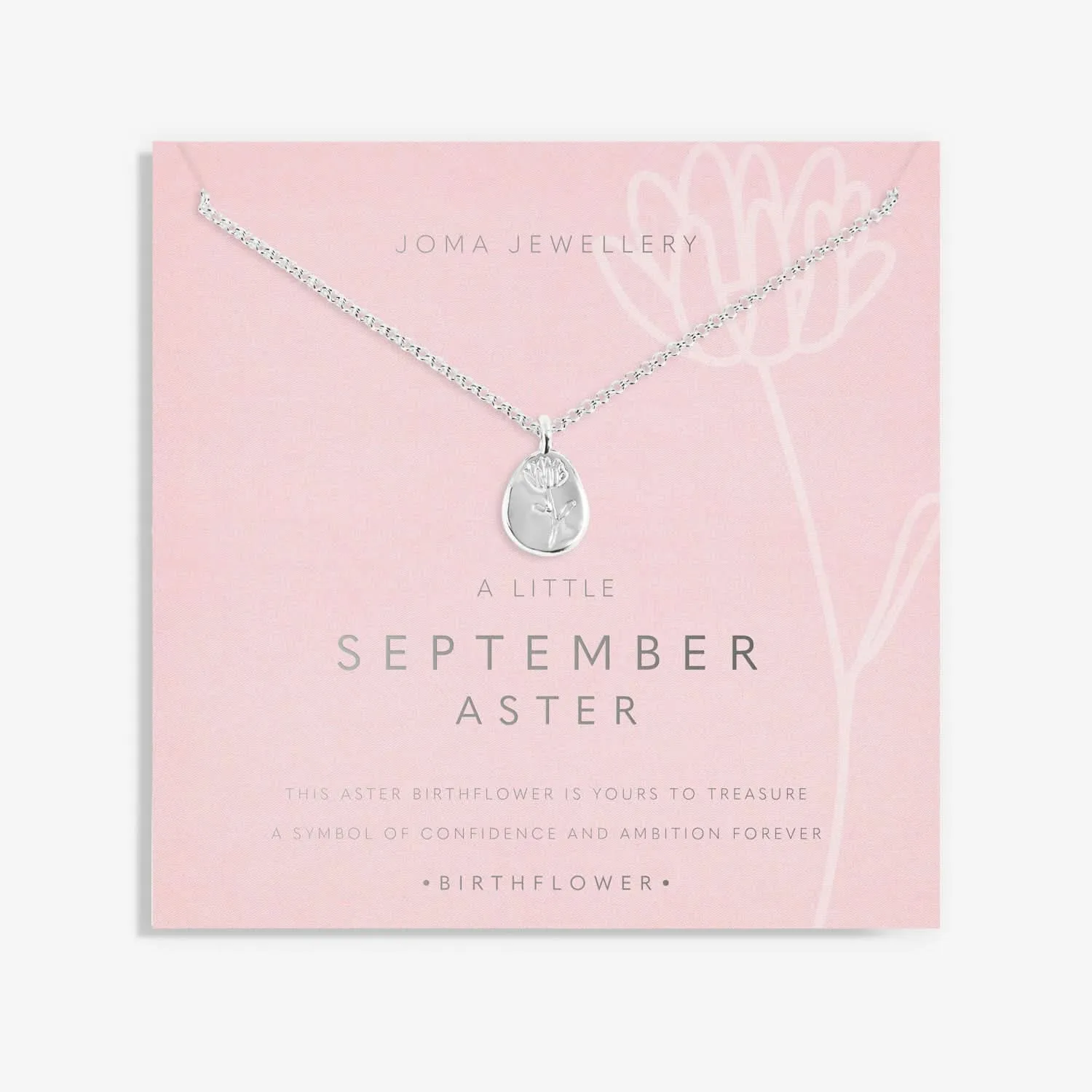 Birth Flower A Little September Aster Silver Plated Necklace 7467