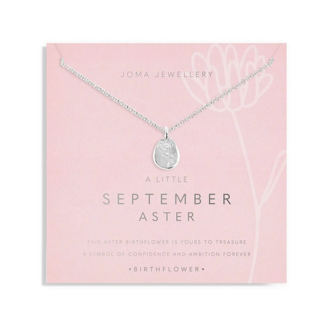 Birth Flower A Little September Aster Silver Plated Necklace 7467