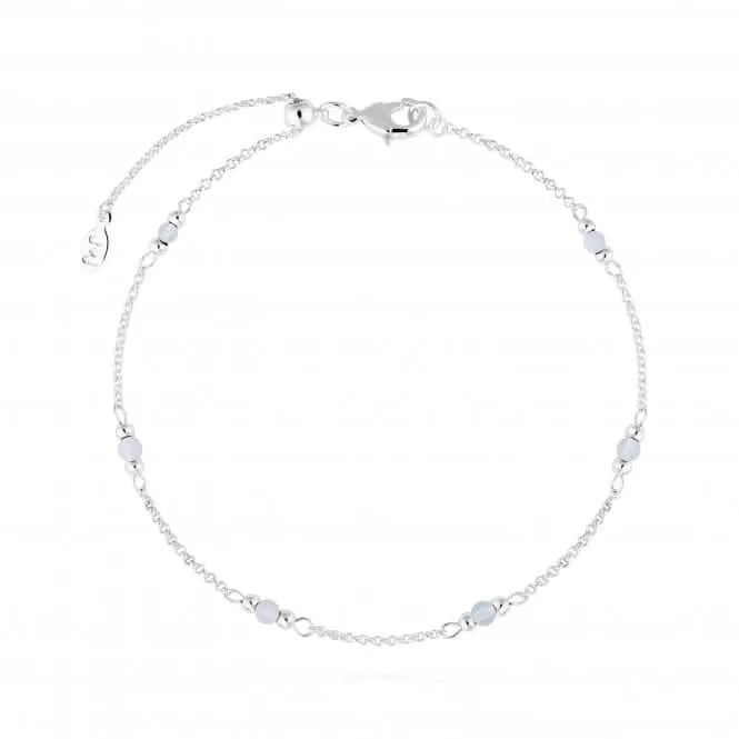 Birthstone June Moonstone Silver 26cm Adjustable Anklet 4205