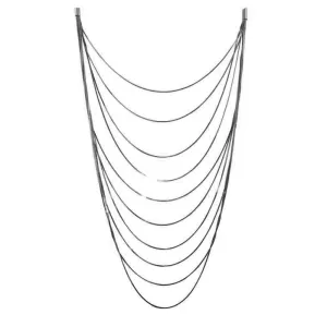 Black Rhodium Plated 925 Sterling Silver Multiple Chain Necklace - ECN00031BLK