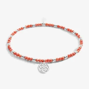 Boho Beads Dreamcatcher Coral & Silver 17.5cm Stretch Bracelet 6808