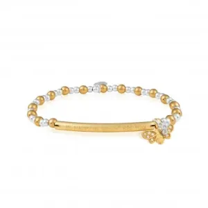 Bracelet Bar Be Happy Be Bright Bee You Silver Gold Bracelet 4784