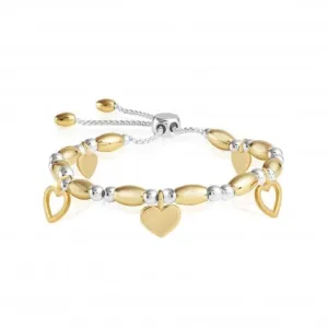 Bracelet Bar Hearts Silver Gold 24.5cm Adjustable Bracelet 4426