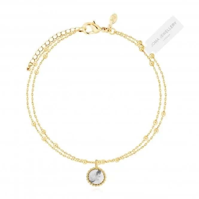 Capri Howlite Gold 18cm   3cm Extender Bracelet 4489