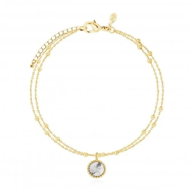 Capri Howlite Gold 18cm   3cm Extender Bracelet 4489