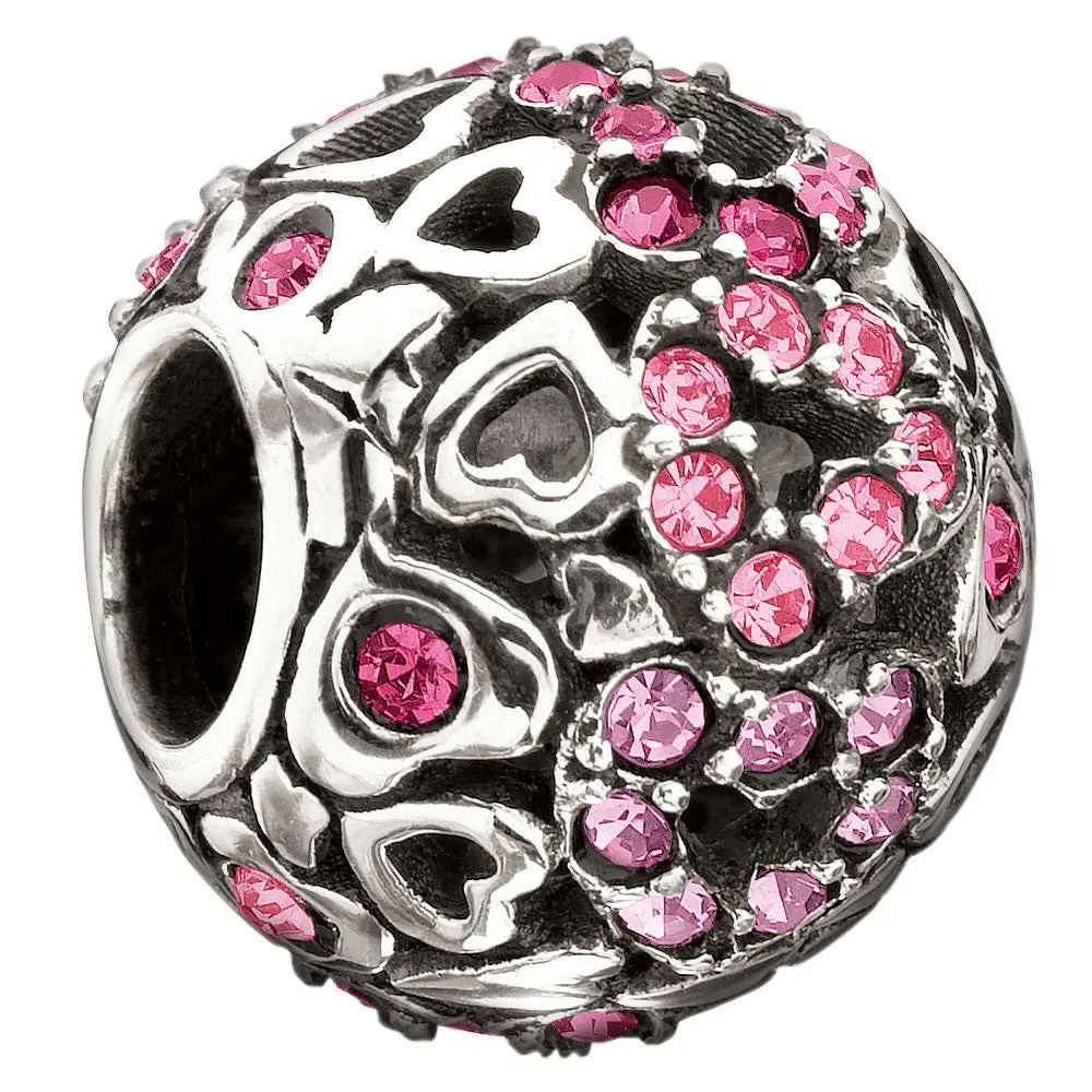 Chamilia Charm Captured Heards Pink