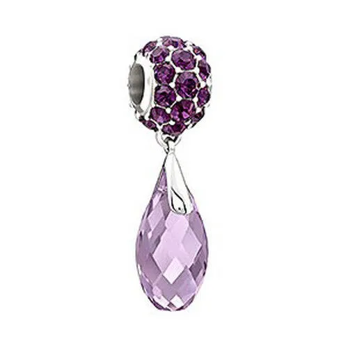 Chamilia Charm Splendor Briolette Purple Swarovski Silver