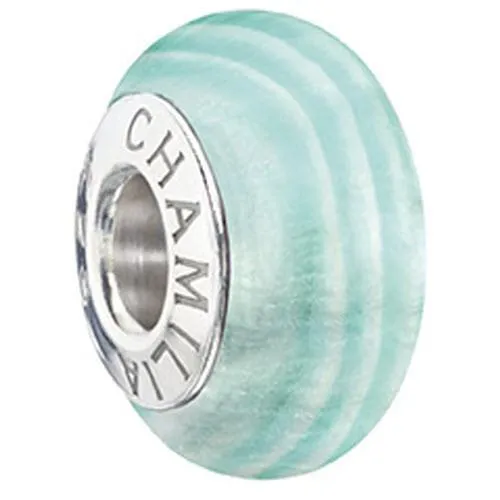 Chamilia Sterling Silver Muarno Glass Frosty Teal Charm D