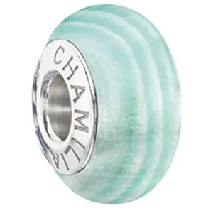 Chamilia Sterling Silver Muarno Glass Frosty Teal Charm D