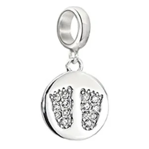 Chamilia Sterling Silver Swarovski Crystal Baby Feet Charm