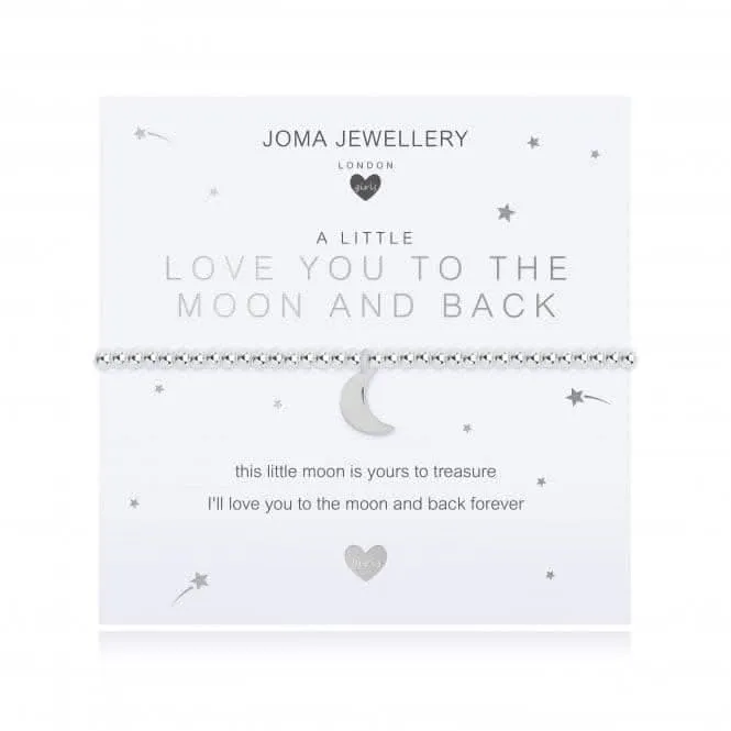 Children's A Little Love You To The Moon And Back Silver 15.5cm Stretch Bracelet C495