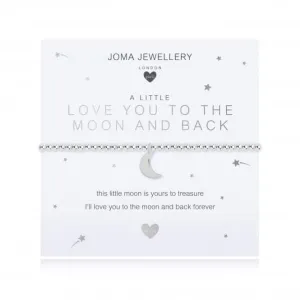 Children's A Little Love You To The Moon And Back Silver 15.5cm Stretch Bracelet C495