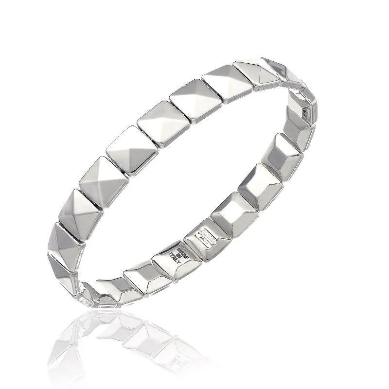 Chimento Armillas 18ct White Gold Pyramid Bangle