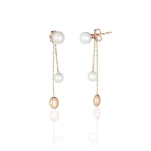 Chimento Armillas Acqua 18ct Rose Gold Pearl Double Drop Earrings