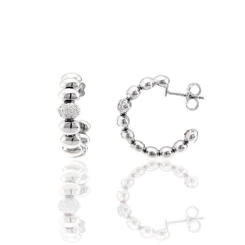 Chimento Armillas Acqua 18ct White Gold 0.13ct Diamond Hoop Earrings