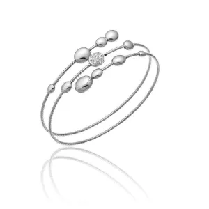 Chimento Armillas Acqua 18ct White Gold 0.13ct Diamond Triple Row Bangle