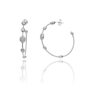 Chimento Armillas Acqua 18ct White Gold 0.24ct Diamond Large Hoop Earrings
