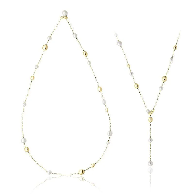 Chimento Armillas Acqua 18ct Yellow Gold Pearl Diamond Necklace
