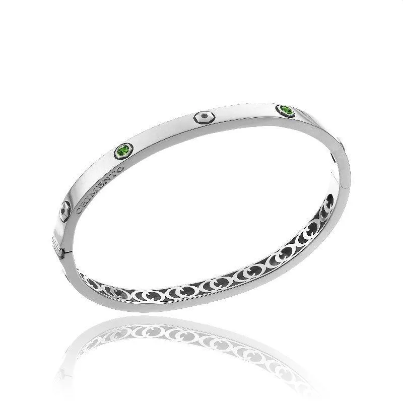 Chimento Armillas Be Mine 18ct White Gold 0.32ct Emerald Bangle