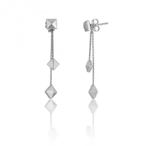 Chimento Armillas Pyramis 18ct White Gold Studs Double Drop Earrings