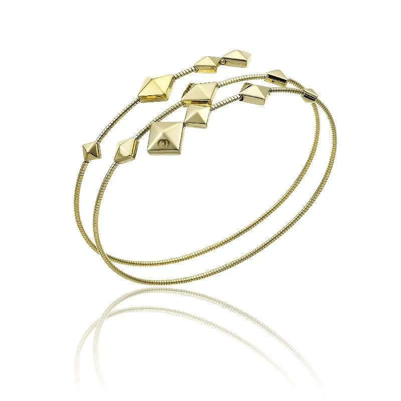 Chimento Armillas Pyramis 18ct Yellow Gold Studs Spiral Bangle