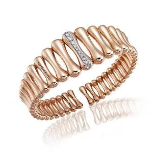 Chimento Bamboo 18ct Rose Gold 0.27ct Diamond Bangle