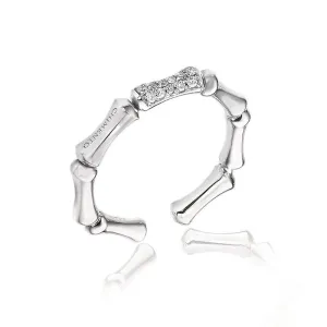 Chimento Bamboo 18ct White Gold 0.10ct Diamond Ring